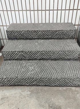 青石板台阶石门前路沿石围边路缘新中式浮雕祥云门槛青石石阶