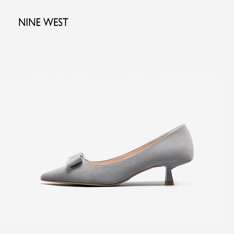 【断码清仓】Nine West/玖熙单鞋夏季女鞋中跟新款女尖头绒面通勤