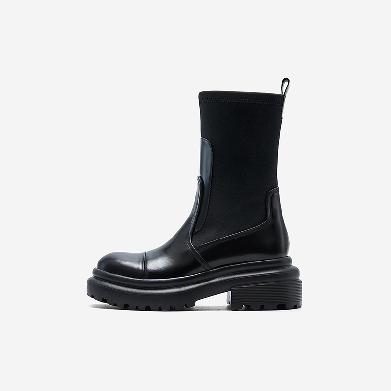 NineWest/玖熙厚底增高弹力靴女