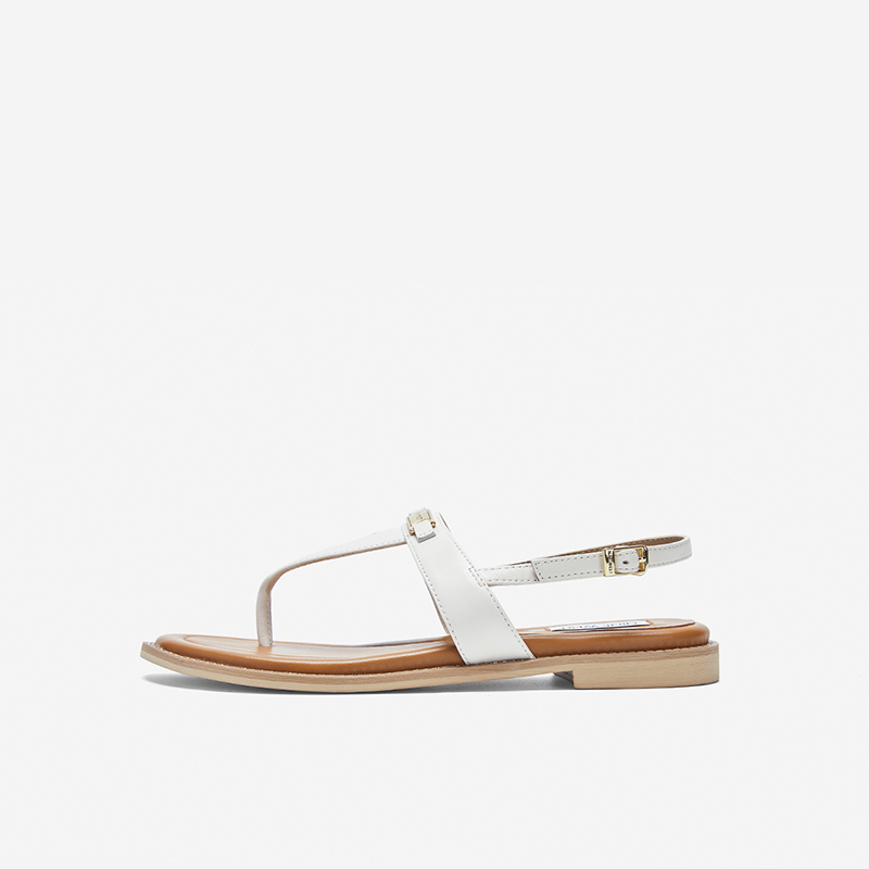 Nine West/玖熙2025年夏季新款时装凉鞋T字夹脚舒适通勤平底女鞋