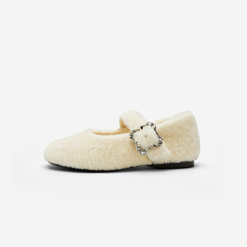 NineWest/玖熙羊毛绒玛丽珍单鞋