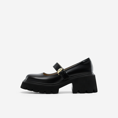 NineWest/玖熙玛丽珍鞋皮革绊带