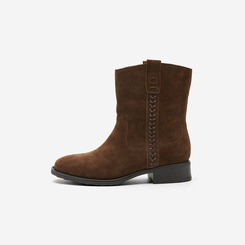 NineWest/玖熙时装靴女尖头绒面