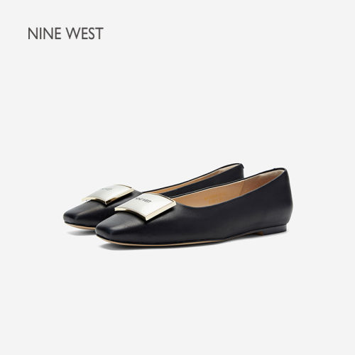 NineWest/玖熙方头平底单鞋女
