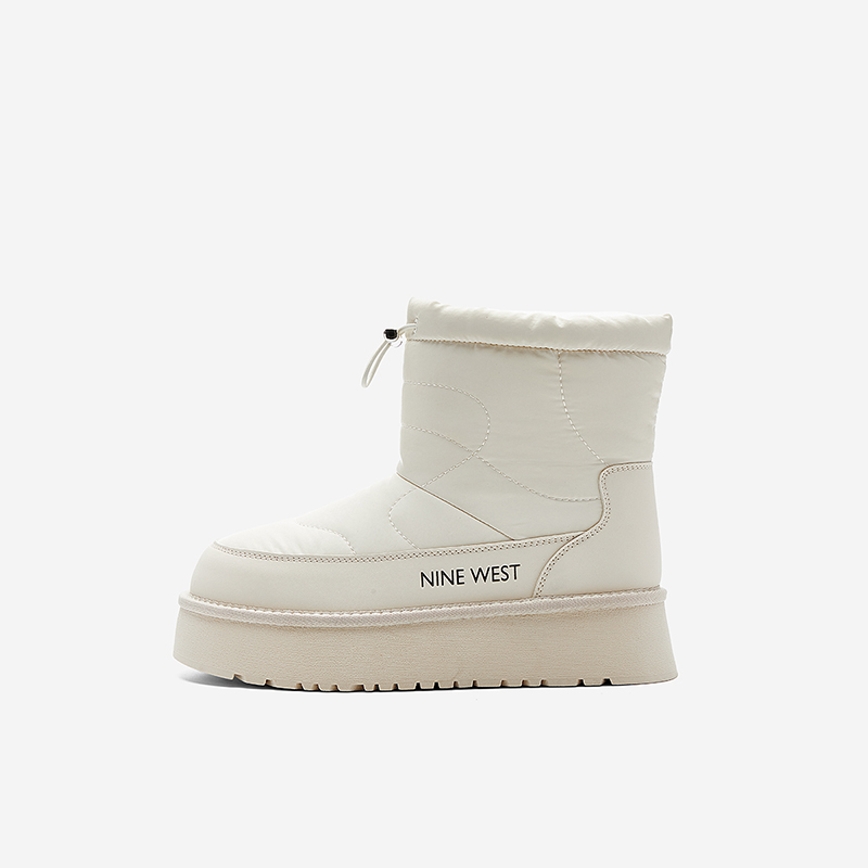 Nine West/玖熙雪地靴女2024冬季新款圆头软绒内里保暖厚底短靴女