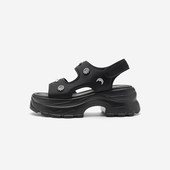 West 玖熙花样钻饰扣厚底时装 凉鞋 Nine 女外穿休闲女鞋