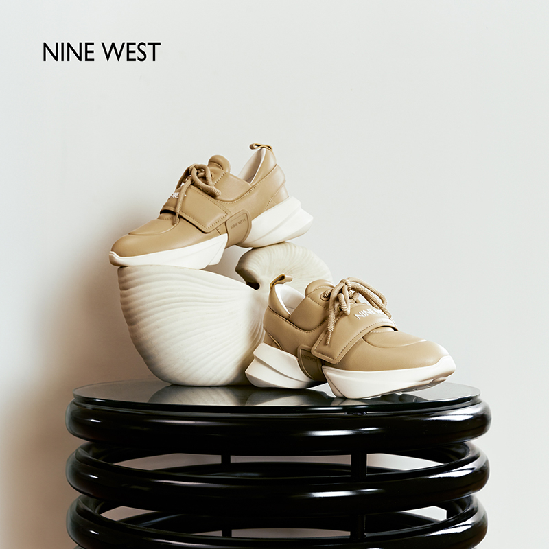 【断码清仓】Nine West/玖熙2025夏新款运动鞋增高魔术贴休闲鞋女