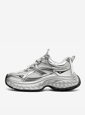 【清仓款】Nine West/玖熙春休闲鞋圆头系带银色时尚百搭通勤女鞋