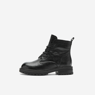 清仓英伦风增高系带短靴通勤百搭女鞋 玖熙马丁靴秋冬季 West Nine