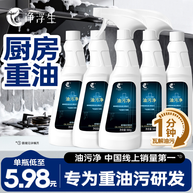 【净浮生油污净】厨房清洁剂强力去油污抽油烟机清洗剂10瓶两大箱,洗护清洁剂/卫生巾/纸/香薰,家电清洁剂,淘宝优惠券,粉丝福利购,淘宝优惠卷