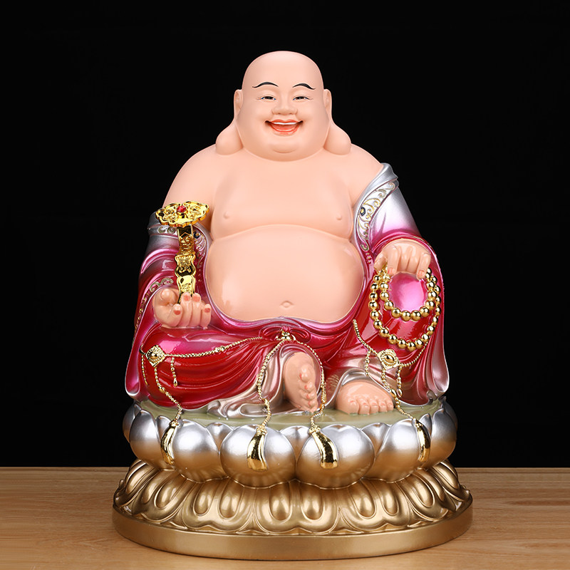 弥勒佛菩萨大肚开心笑佛笑口常开办公室招财摆件家用客厅供奉佛像