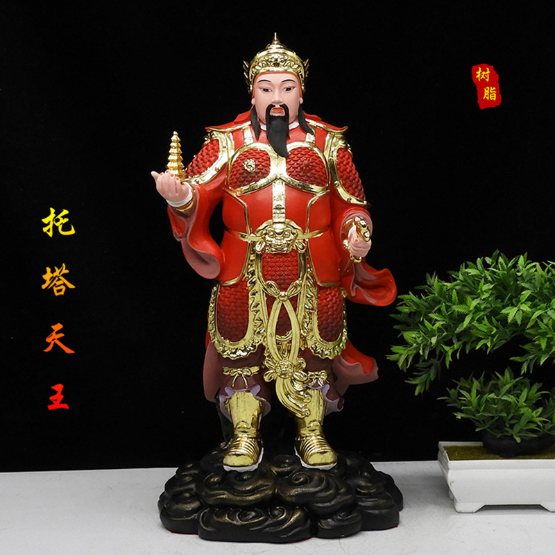树脂站像托塔天王19寸托塔李天王神像12寸树脂佛像 16寸李靖神像