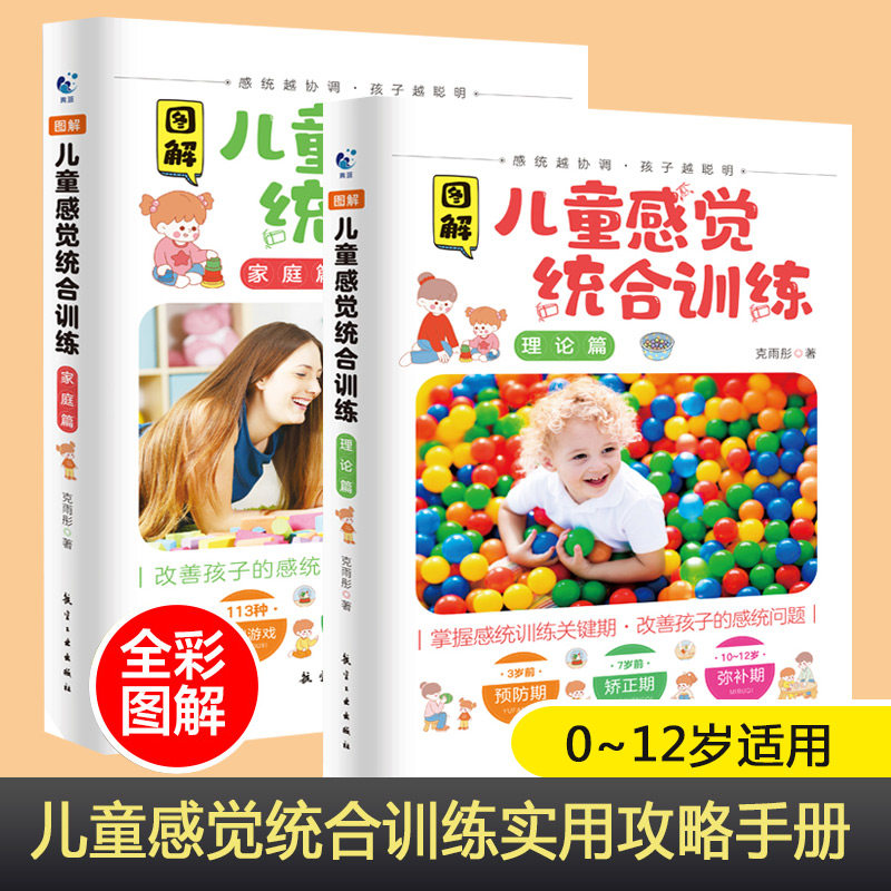 全 2 册彩图图解儿童感觉统合训练理论篇家庭篇青蓝图书编中航出版传媒儿童感统能力训练家庭指导育儿参考实用读物