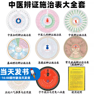 中医辨证施治表大全套（6种）+使用说明+子午流注PVC罗盘+五运六气PVC罗盘