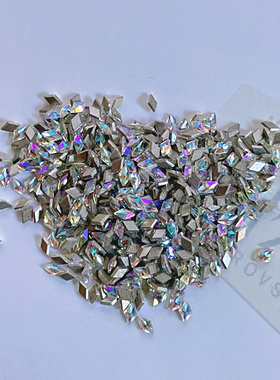 正品奥地利施家华子平底迷你小菱形2709 3.1*2MM AB幻彩、001白色