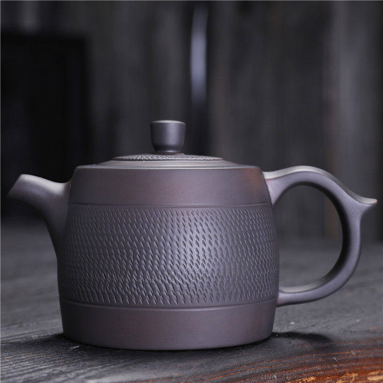 均浪大师级紫陶手工跳刀凤鸣茶壶