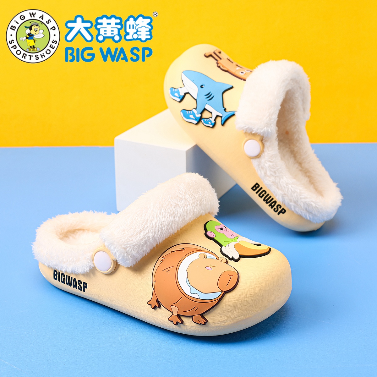 秋冬棉拖静音大童小孩轻便防臭