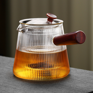 侧把玻璃茶壶耐高温加厚家用电陶炉煮茶壶耐热过滤泡茶器茶具套装