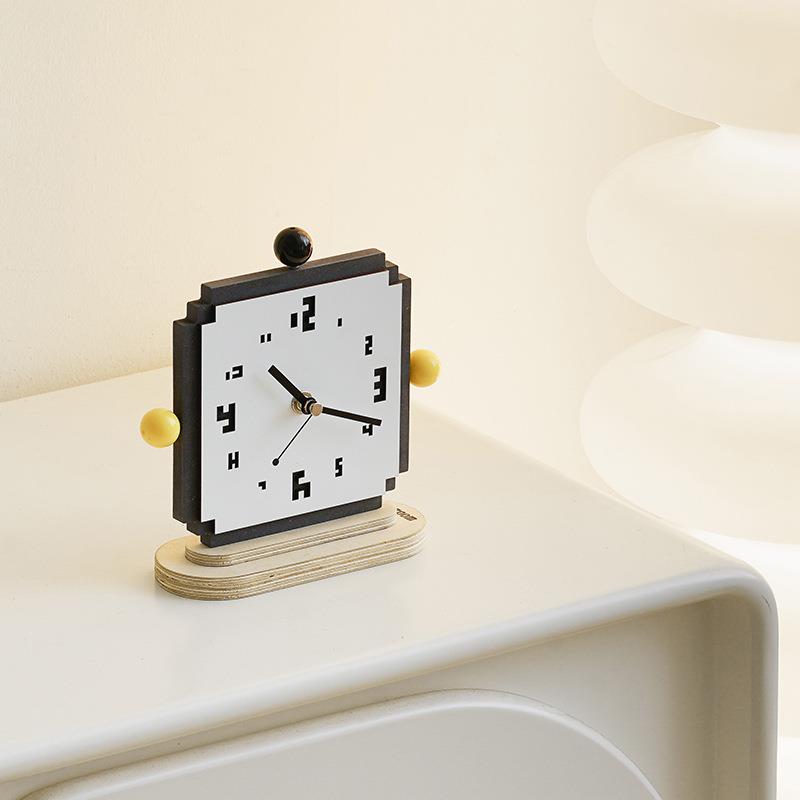 WOZOOM屋准现代创意像素摆件客厅桌面时钟表轻奢高级感小众装饰品