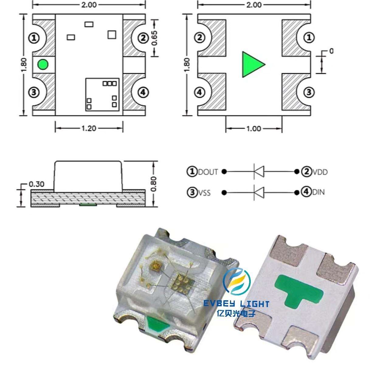 0807幻彩灯珠氛围车边灯条显卡支架光源 0807内置IC可编程RGB灯珠