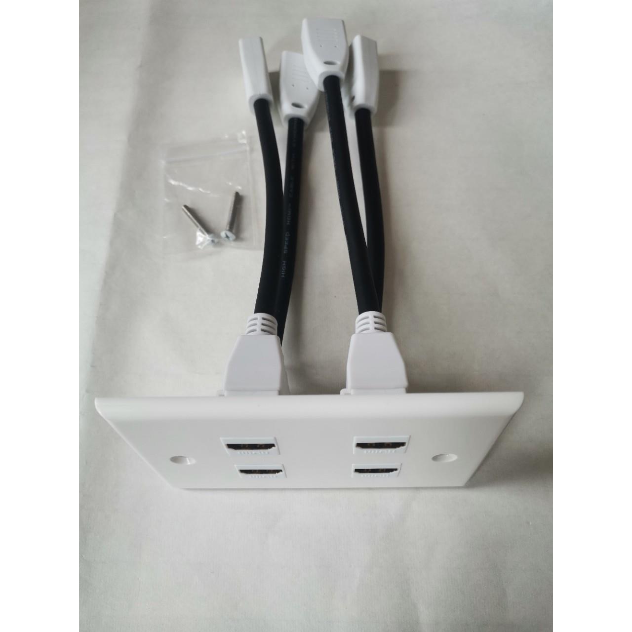 美式4口高清面板，四口面板 hdmi带延长线面板 HDMI面板