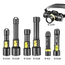 跨境新款水陆两用手电户外多功能磁控开关定焦高流明潜水手电筒