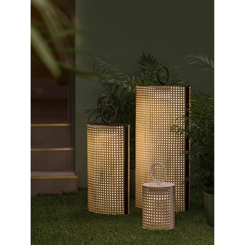 户外庭院落地灯2024新款别墅酒店民宿花园露台景观灯饰防水藤编灯