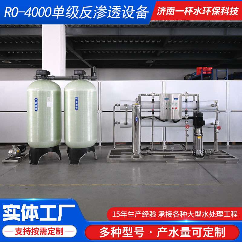 纯水设备净水设备4吨/小时养殖场水处理设备RO-400单级反渗透设备