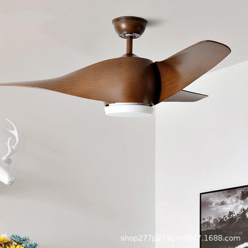 北欧风扇吊灯客厅餐厅遥控复古螺旋扇叶吊扇灯简约风扇灯可调光