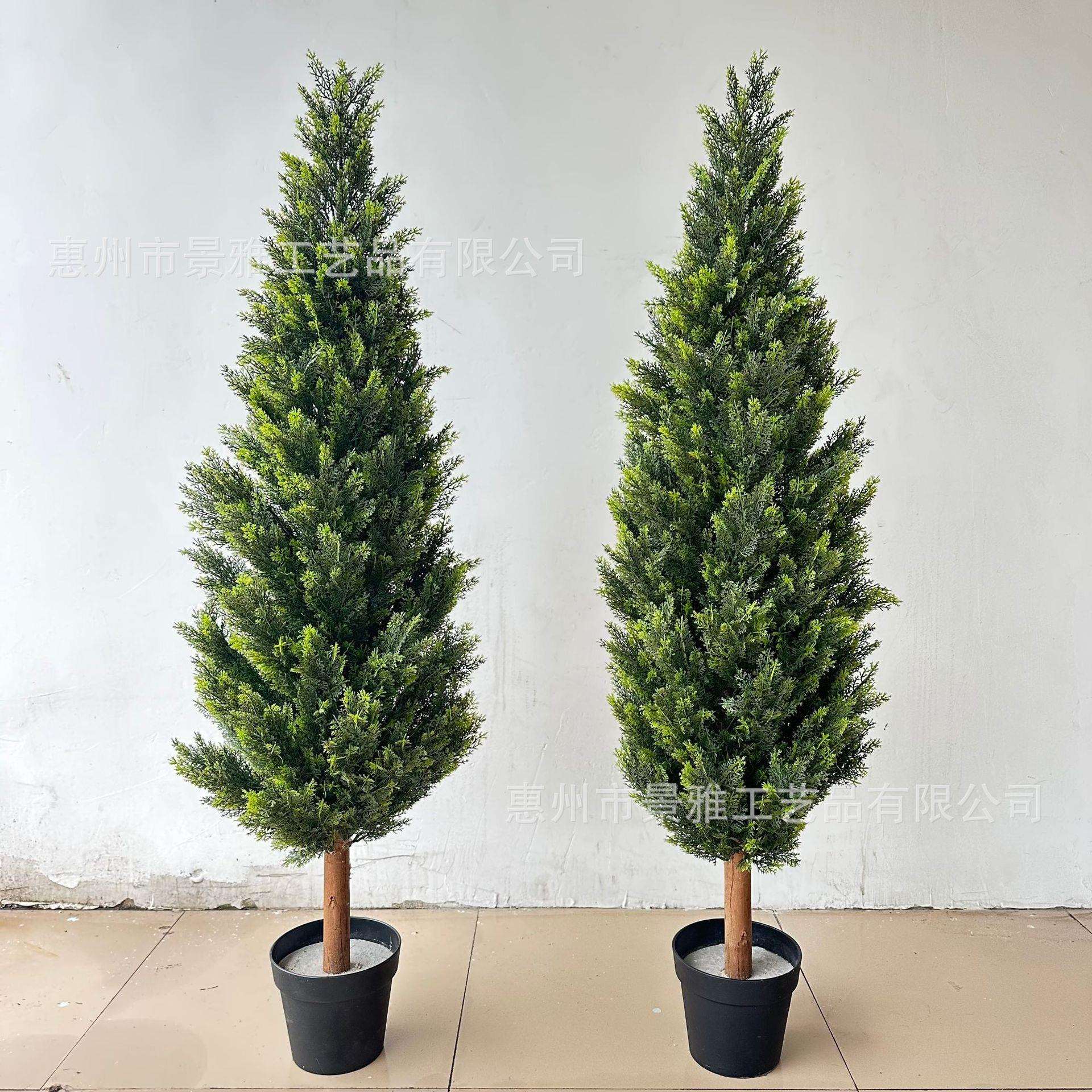 跨境热销仿真松柏树家居软装塔形松柏园林造景装饰绿植摆件圣诞树