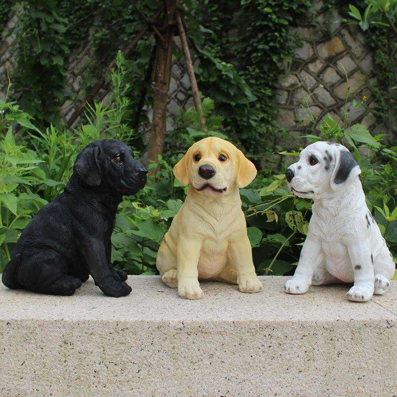树脂仿真狗狗摆件拉布拉多犬动物雕塑小狗模型家居摆设客厅桌面