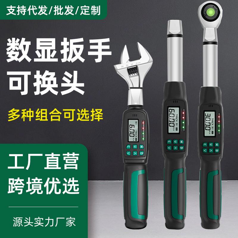 数显扭力扳手套装可调节力矩棘轮头扭矩扳手高精度电子公斤扳手