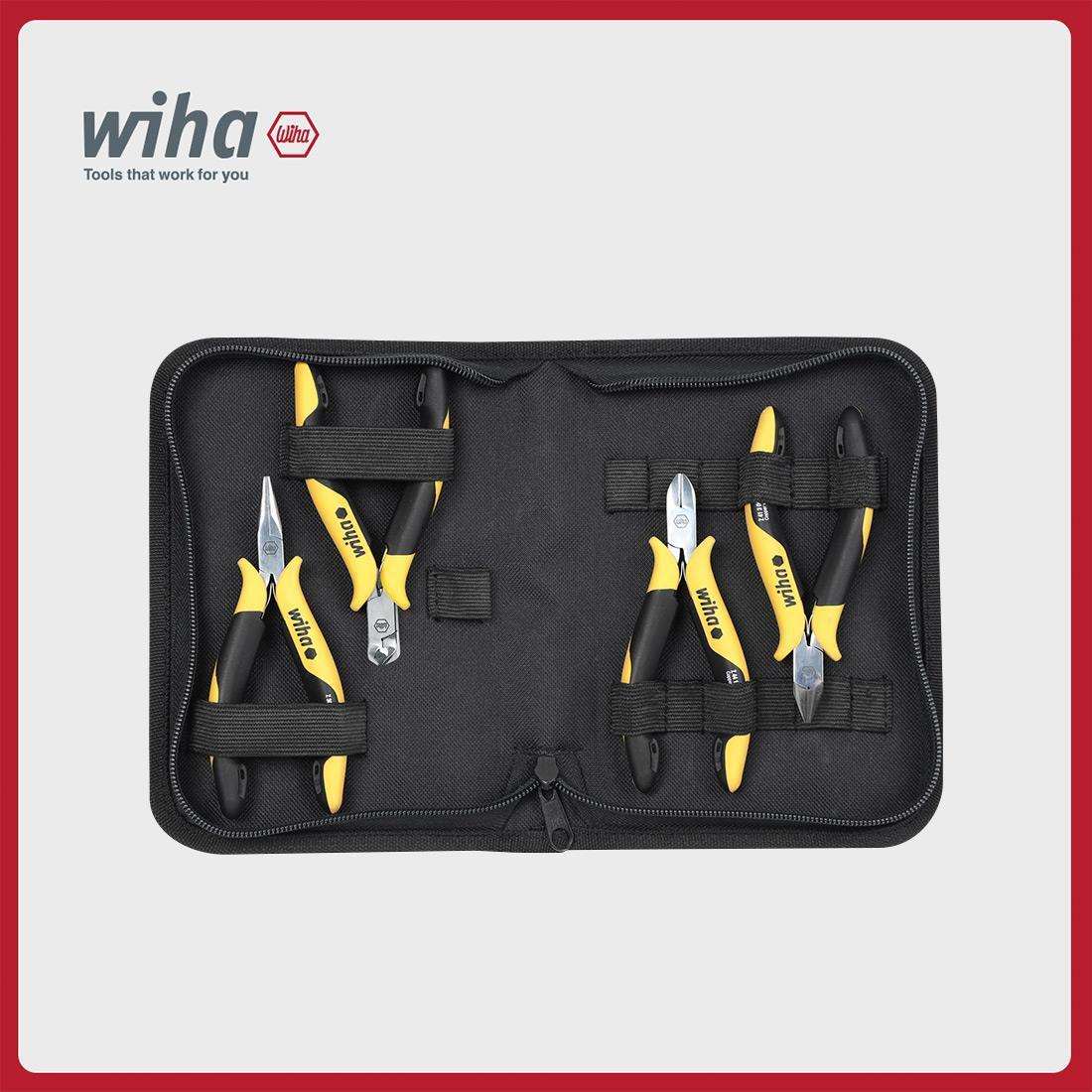 wiha威汉德国防静电专业电子钳4件套装钳子33507