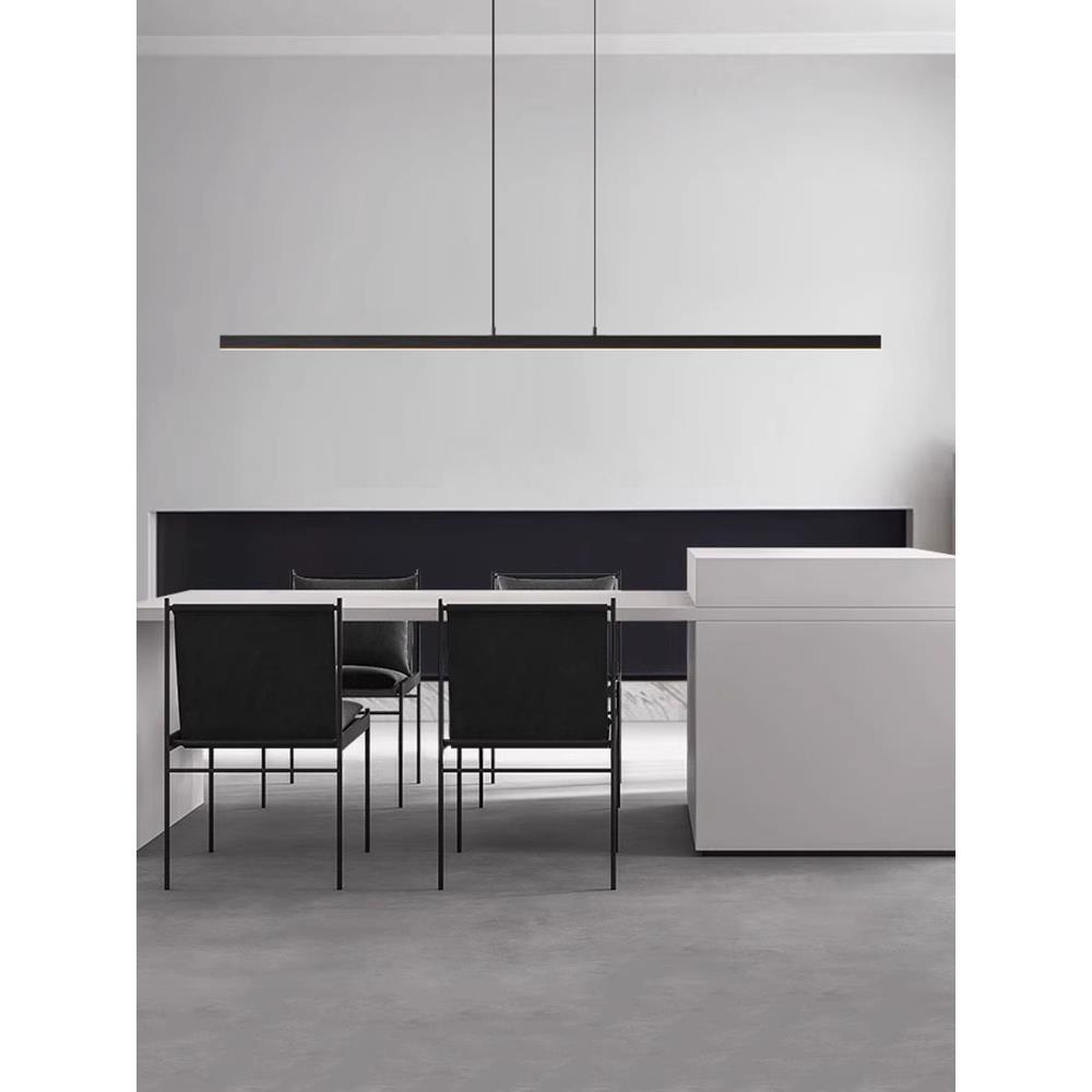 意式极简 升降餐厅吊灯现代简约一字长条led设计吧台岛台餐桌吊灯