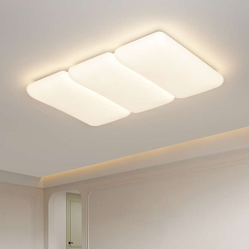 奶油风2024新款超薄客厅吸顶灯现代简约大气极简灯具全屋套餐组合