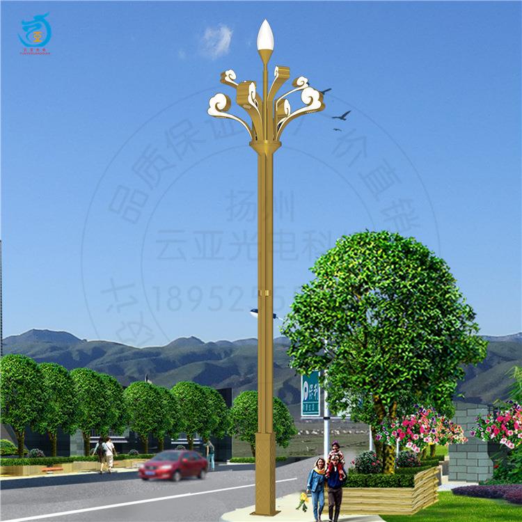 LED中华灯建兰花景观灯高杆中杆灯10米9火LED道路玉兰灯