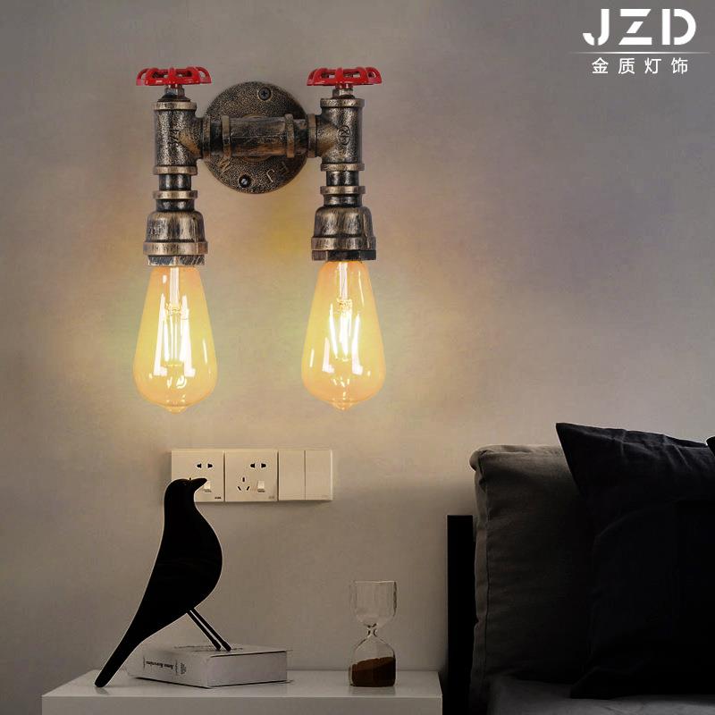 美式LOFT复古壁灯 工业风餐厅铁艺水管过道壁灯 个性创意led壁灯