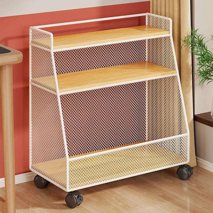 移动书架家用多层置物架儿童书本收纳箱学生书柜书桌旁带轮小推车