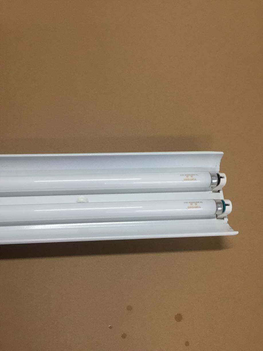 老式电感日光灯架双管单管带罩电棒启辉器跳泡1.2米36w长灯荧光灯