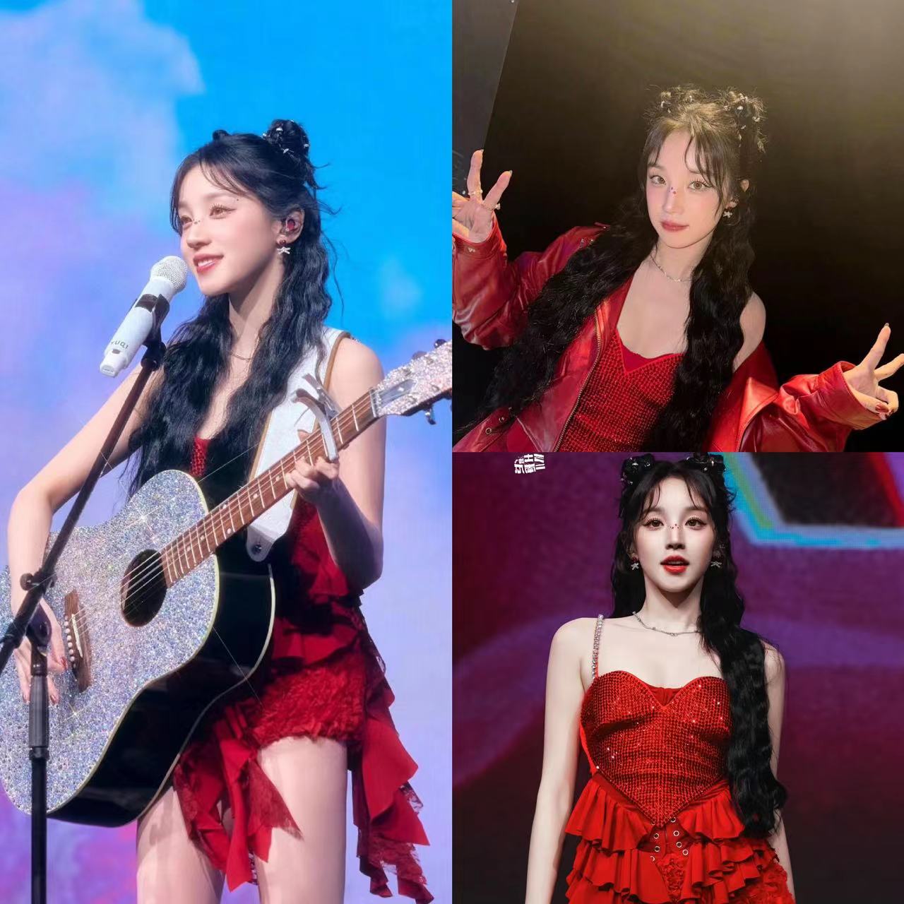2024新款宋雨琦打歌服生日会红茶风美式复古外套女宽松显瘦皮衣