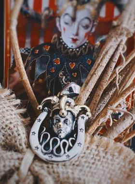 哥谭小丑吊坠925银项链男款