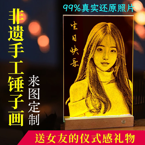 琉璃画送女朋友生日礼物情侣纪念