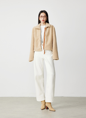 ATUMU「直筒系列」暖冬新品 | 高腰女加绒宽松梨形牛仔裤AT349