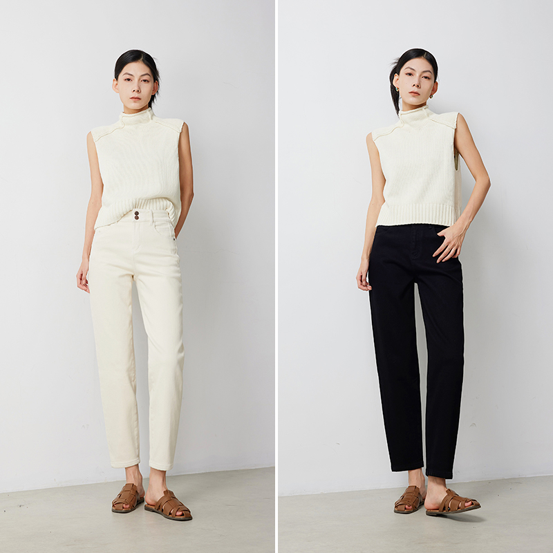 ATUMU老爹裤九分裤高腰加绒