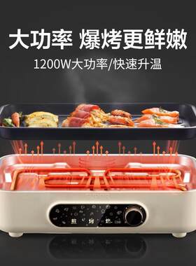 苏.泊尔电烧烤炉烤肉盘电烤盘机铁板烧不粘分体可拆洗GJ3723P805