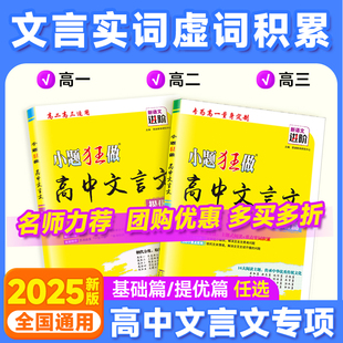 古文资料基础版 2026新版 恩波小题狂做必背文言文阅读训练完全解读虚词实词必刷题专项练习题高考正版 提优篇 高中文言文基础篇