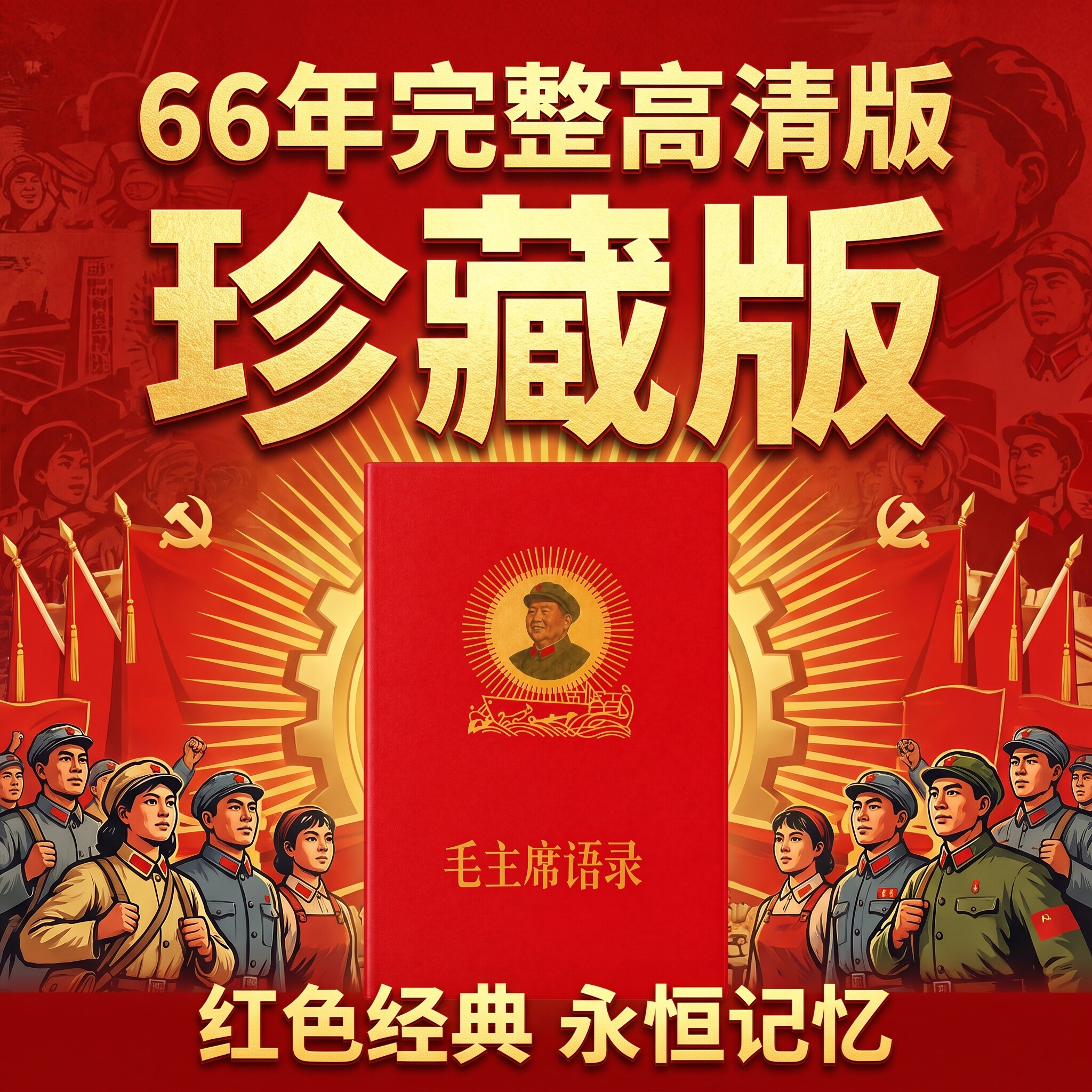 毛主席语录老版66年完整版红宝装饰摆件