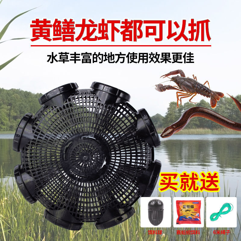 新款八进孔黄鳝笼鳝鱼笼子塑料捕鳝泥鳅笼鱼笼虾笼倒须笼