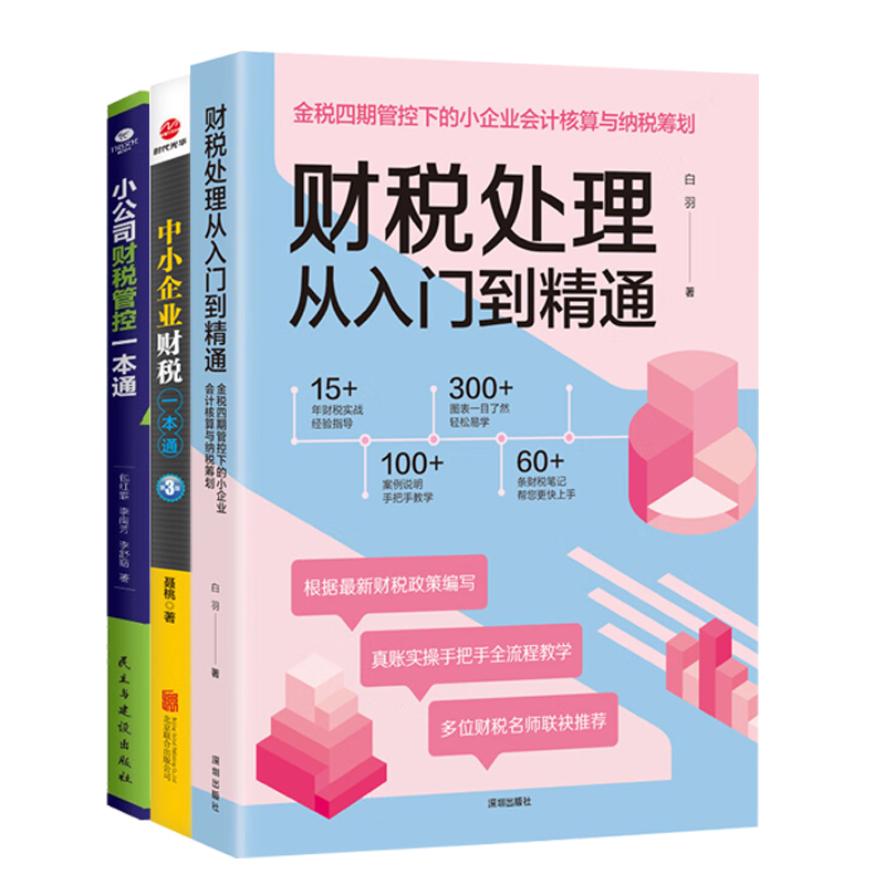 中小企业财税管控3册：财税处理从入门到精通+中小企业财税一本通（第3版）+小公司财税管控一本通