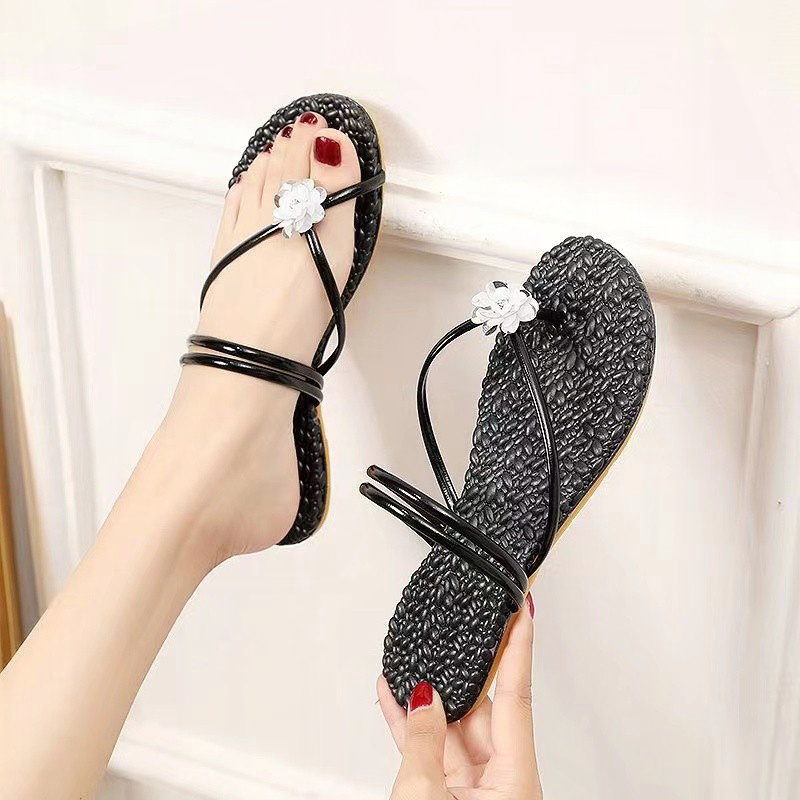 凉鞋拖鞋一体2024夏季新款外穿人字拖女平底套趾配裙子时尚凉拖鞋